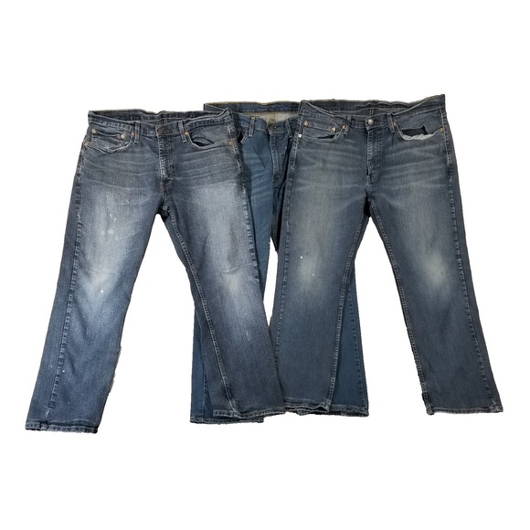 Levi's Other - Levi's 559 jeans men's 36 x 30 relaxed fit straight blue denim Lot 3 Pair FLAWED
